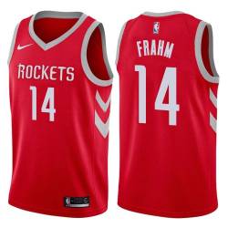 Red Classic Richie Frahm Twill Basketball Jersey -Rockets #14 Frahm Twill Jerseys, FREE SHIPPING