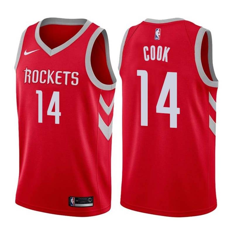 Red Classic Daequan Cook Twill Basketball Jersey -Rockets #14 Cook Twill Jerseys, FREE SHIPPING