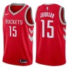 Red Classic Frank Johnson Twill Basketball Jersey -Rockets #15 Johnson Twill Jerseys, FREE SHIPPING