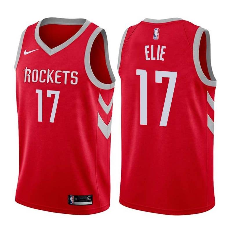 Red Classic Mario Elie Twill Basketball Jersey -Rockets #17 Elie Twill Jerseys, FREE SHIPPING