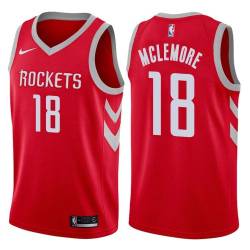 Red Classic McCoy McLemore Twill Basketball Jersey -Rockets #18 McLemore Twill Jerseys, FREE SHIPPING