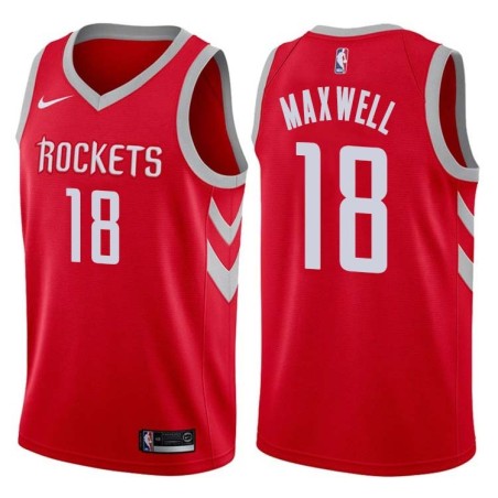 Red Classic Cedric Maxwell Twill Basketball Jersey -Rockets #18 Maxwell Twill Jerseys, FREE SHIPPING