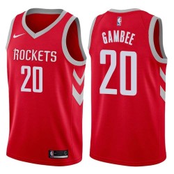 Red Classic Dave Gambee Twill Basketball Jersey -Rockets #20 Gambee Twill Jerseys, FREE SHIPPING