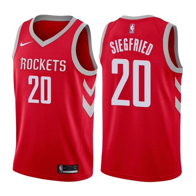 Red Classic Larry Siegfried Twill Basketball Jersey -Rockets #20 Siegfried Twill Jerseys, FREE SHIPPING