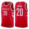 Red Classic Steve Novak Twill Basketball Jersey -Rockets #20 Novak Twill Jerseys, FREE SHIPPING