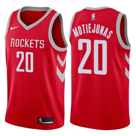 Red Classic Donatas Motiejunas Twill Basketball Jersey -Rockets #20 Motiejunas Twill Jerseys, FREE SHIPPING