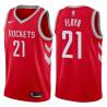 Red Classic Sleepy Floyd Twill Basketball Jersey -Rockets #21 Floyd Twill Jerseys, FREE SHIPPING