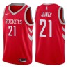 Red Classic Henry James Twill Basketball Jersey -Rockets #21 James Twill Jerseys, FREE SHIPPING