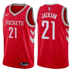 Red Classic Jim Jackson Twill Basketball Jersey -Rockets #21 Jackson Twill Jerseys, FREE SHIPPING