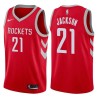 Red Classic Jim Jackson Twill Basketball Jersey -Rockets #21 Jackson Twill Jerseys, FREE SHIPPING