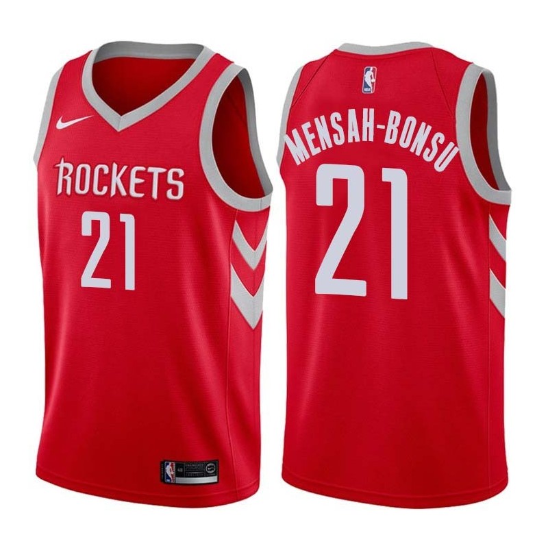 Red Classic Pops Mensah-Bonsu Twill Basketball Jersey -Rockets #21 Mensah-Bonsu Twill Jerseys, FREE SHIPPING