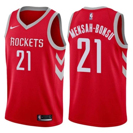 Red Classic Pops Mensah-Bonsu Twill Basketball Jersey -Rockets #21 Mensah-Bonsu Twill Jerseys, FREE SHIPPING