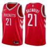 Red Classic Samuel Dalembert Twill Basketball Jersey -Rockets #21 Dalembert Twill Jerseys, FREE SHIPPING