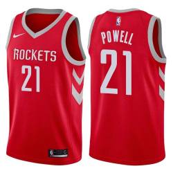 Red Classic Josh Powell Twill Basketball Jersey -Rockets #21 Powell Twill Jerseys, FREE SHIPPING