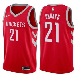 Red Classic Chinanu Onuaku Twill Basketball Jersey -Rockets #21 Onuaku Twill Jerseys, FREE SHIPPING