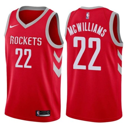 Red Classic Eric McWilliams Twill Basketball Jersey -Rockets #22 McWilliams Twill Jerseys, FREE SHIPPING