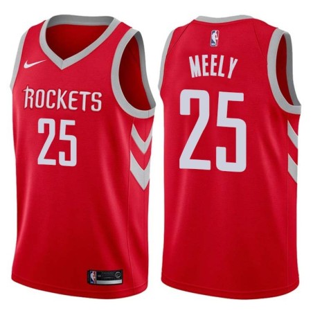 Red Classic Cliff Meely Twill Basketball Jersey -Rockets #25 Meely Twill Jerseys, FREE SHIPPING