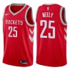 Red Classic Cliff Meely Twill Basketball Jersey -Rockets #25 Meely Twill Jerseys, FREE SHIPPING