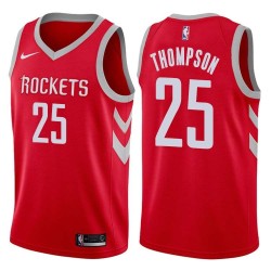 Red Classic Bernard Thompson Twill Basketball Jersey -Rockets #25 Thompson Twill Jerseys, FREE SHIPPING