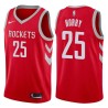 Red Classic Robert Horry Twill Basketball Jersey -Rockets #25 Horry Twill Jerseys, FREE SHIPPING