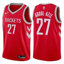 Red Classic Zaid Abdul-Aziz Twill Basketball Jersey -Rockets #27 Abdul-Aziz Twill Jerseys, FREE SHIPPING