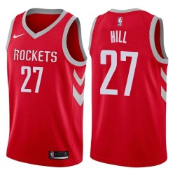 Red Classic Jordan Hill Twill Basketball Jersey -Rockets #27 Hill Twill Jerseys, FREE SHIPPING