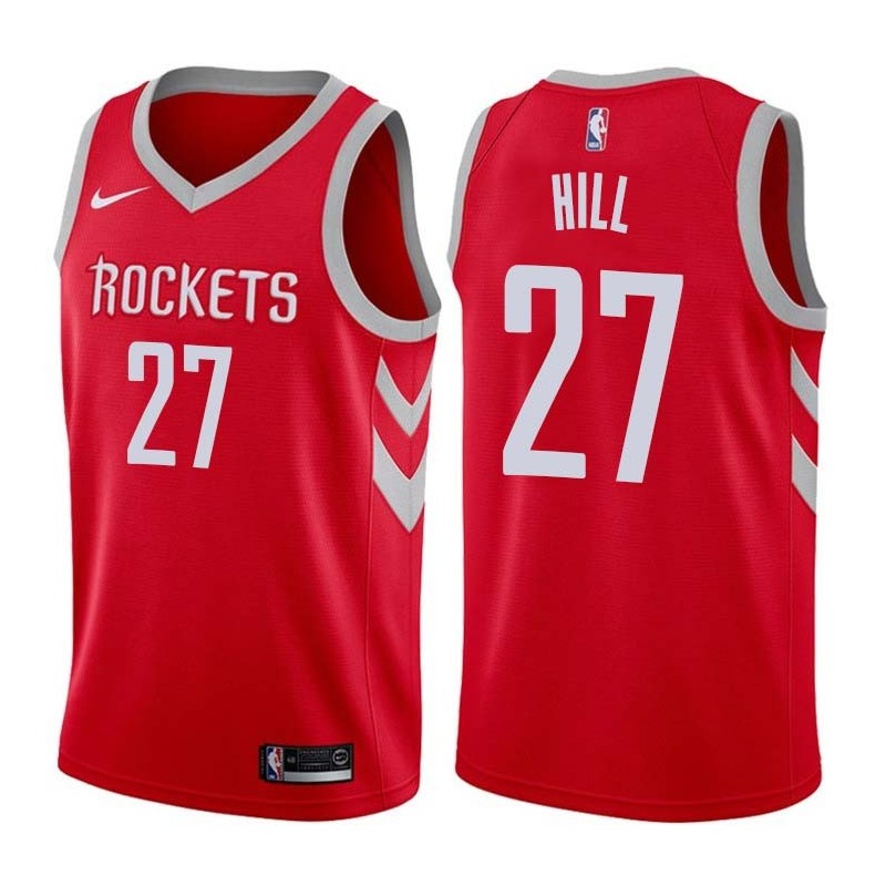 Red Classic Jordan Hill Twill Basketball Jersey -Rockets #27 Hill Twill Jerseys, FREE SHIPPING