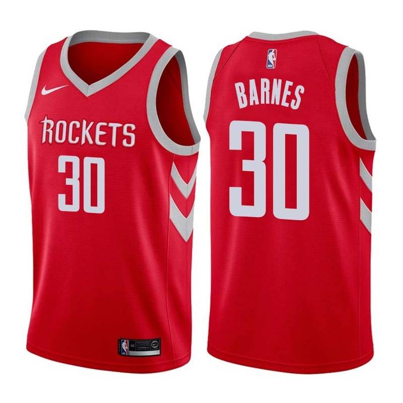 Red Classic Harry Barnes Twill Basketball Jersey -Rockets #30 Barnes Twill Jerseys, FREE SHIPPING