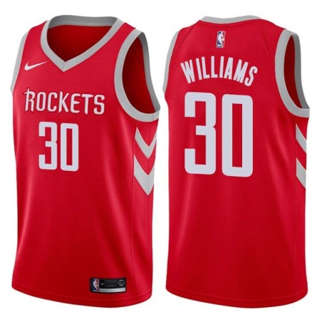 Red Classic Justin Williams Twill Basketball Jersey -Rockets #30 Williams Twill Jerseys, FREE SHIPPING