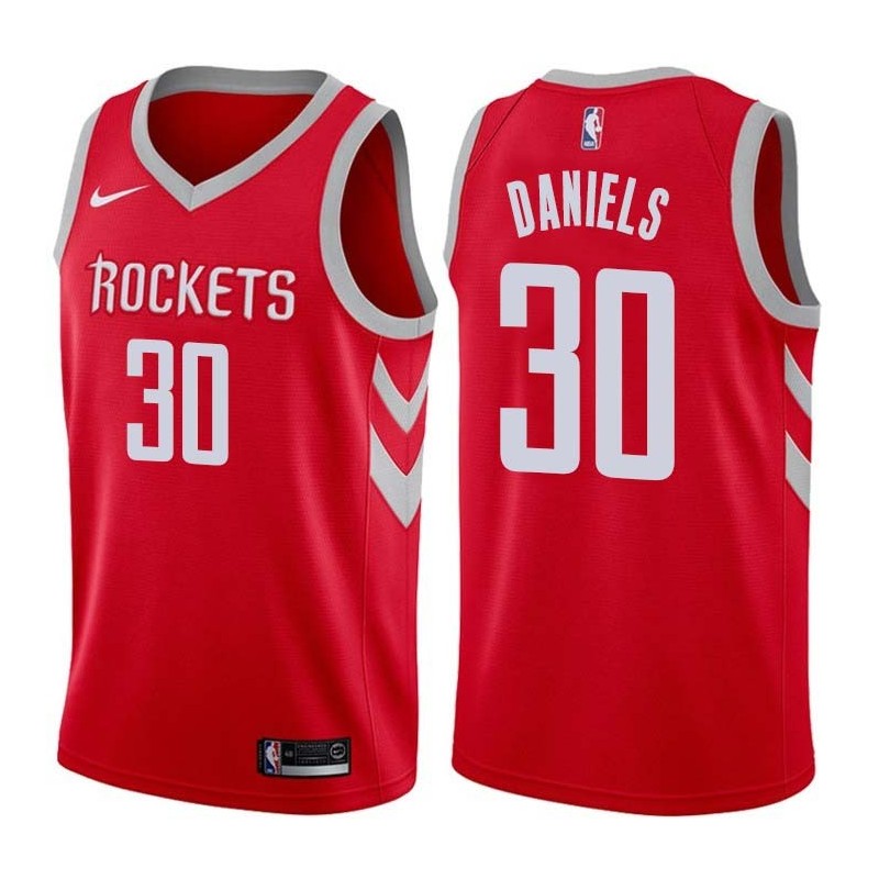 Red Classic Troy Daniels Twill Basketball Jersey -Rockets #30 Daniels Twill Jerseys, FREE SHIPPING