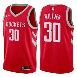 Red Classic Kyle Wiltjer Twill Basketball Jersey -Rockets #30 Wiltjer Twill Jerseys, FREE SHIPPING