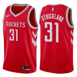 Red Classic Rod Strickland Twill Basketball Jersey -Rockets #31 Strickland Twill Jerseys, FREE SHIPPING