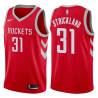 Red Classic Rod Strickland Twill Basketball Jersey -Rockets #31 Strickland Twill Jerseys, FREE SHIPPING