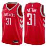 Red Classic Shane Battier Twill Basketball Jersey -Rockets #31 Battier Twill Jerseys, FREE SHIPPING