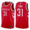 Red Classic Jason Terry Twill Basketball Jersey -Rockets #31 Terry Twill Jerseys, FREE SHIPPING