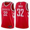 Red Classic Bingo Smith Twill Basketball Jersey -Rockets #32 Smith Twill Jerseys, FREE SHIPPING