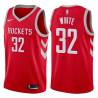 Red Classic Rudy White Twill Basketball Jersey -Rockets #32 White Twill Jerseys, FREE SHIPPING