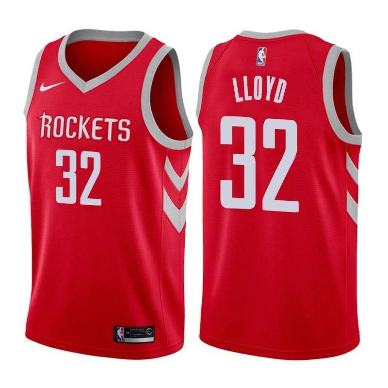 Red Classic Lewis Lloyd Twill Basketball Jersey -Rockets #32 Lloyd Twill Jerseys, FREE SHIPPING