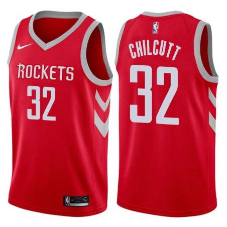 Red Classic Pete Chilcutt Twill Basketball Jersey -Rockets #32 Chilcutt Twill Jerseys, FREE SHIPPING