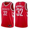 Red Classic K.J. McDaniels Twill Basketball Jersey -Rockets #32 McDaniels Twill Jerseys, FREE SHIPPING