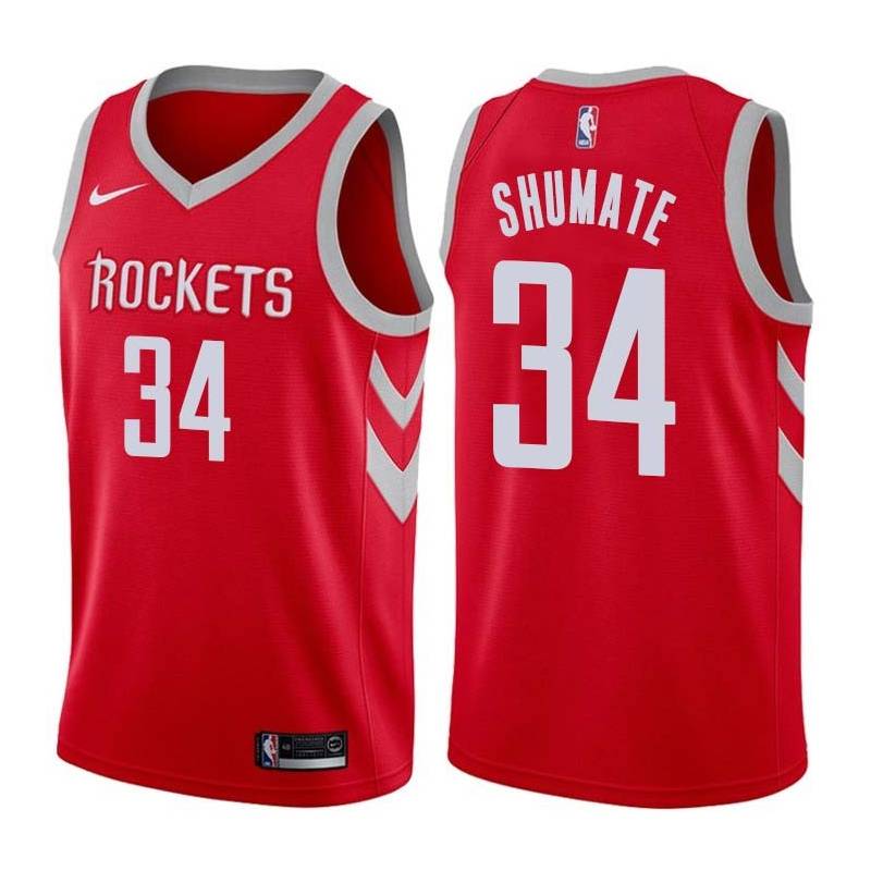 Red Classic John Shumate Twill Basketball Jersey -Rockets #34 Shumate Twill Jerseys, FREE SHIPPING