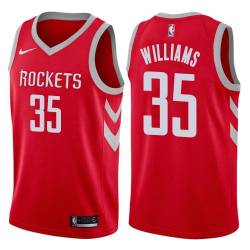 Red Classic Bernie Williams Twill Basketball Jersey -Rockets #35 Williams Twill Jerseys, FREE SHIPPING