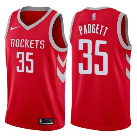 Red Classic Scott Padgett Twill Basketball Jersey -Rockets #35 Padgett Twill Jerseys, FREE SHIPPING