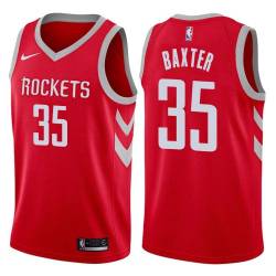 Red Classic Lonny Baxter Twill Basketball Jersey -Rockets #35 Baxter Twill Jerseys, FREE SHIPPING