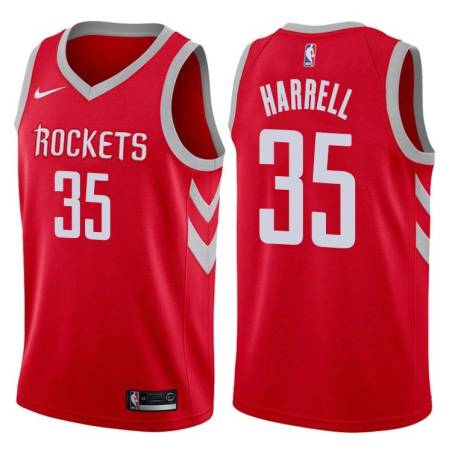 Red Classic Montrezl Harrell Twill Basketball Jersey -Rockets #35 Harrell Twill Jerseys, FREE SHIPPING