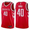 Red Classic Dick Gibbs Twill Basketball Jersey -Rockets #40 Gibbs Twill Jerseys, FREE SHIPPING