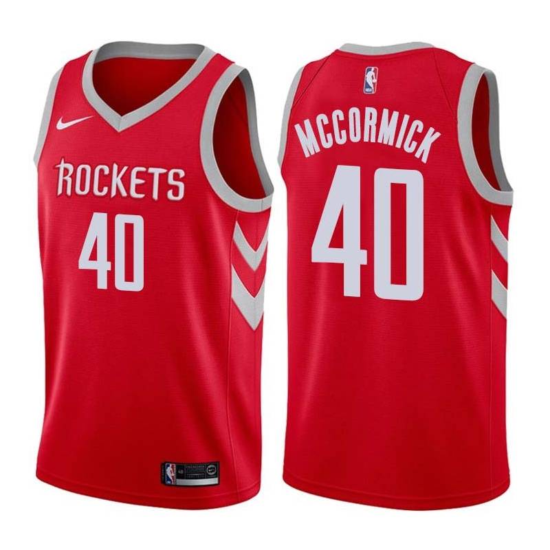 Red Classic Tim McCormick Twill Basketball Jersey -Rockets #40 McCormick Twill Jerseys, FREE SHIPPING