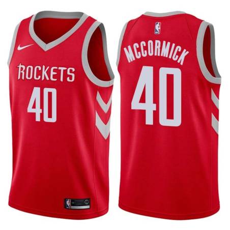 Red Classic Tim McCormick Twill Basketball Jersey -Rockets #40 McCormick Twill Jerseys, FREE SHIPPING