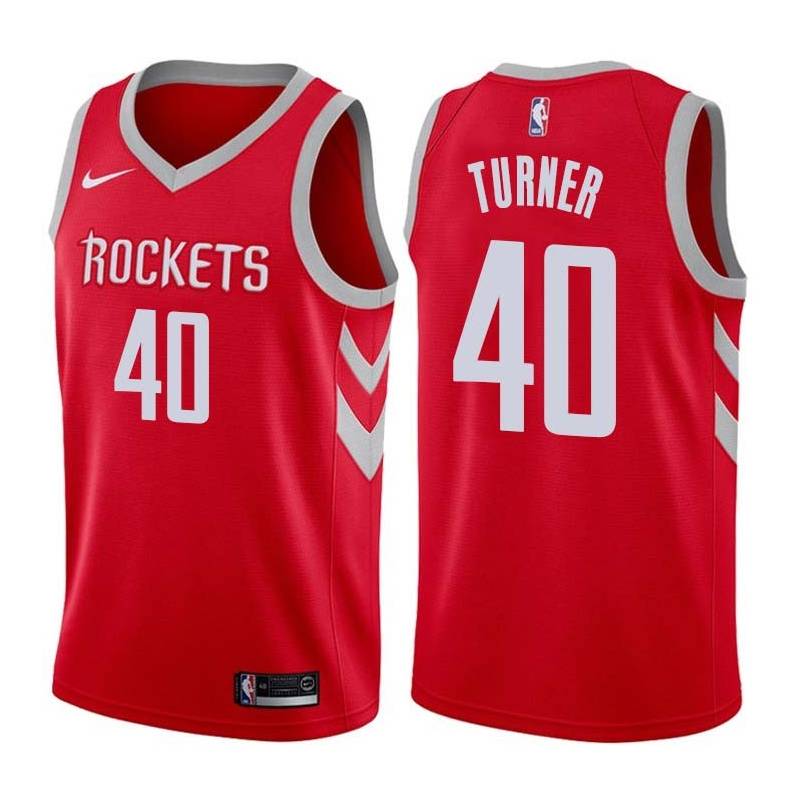 Red Classic John Turner Twill Basketball Jersey -Rockets #40 Turner Twill Jerseys, FREE SHIPPING