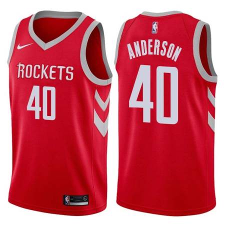 Red Classic Shandon Anderson Twill Basketball Jersey -Rockets #40 Anderson Twill Jerseys, FREE SHIPPING